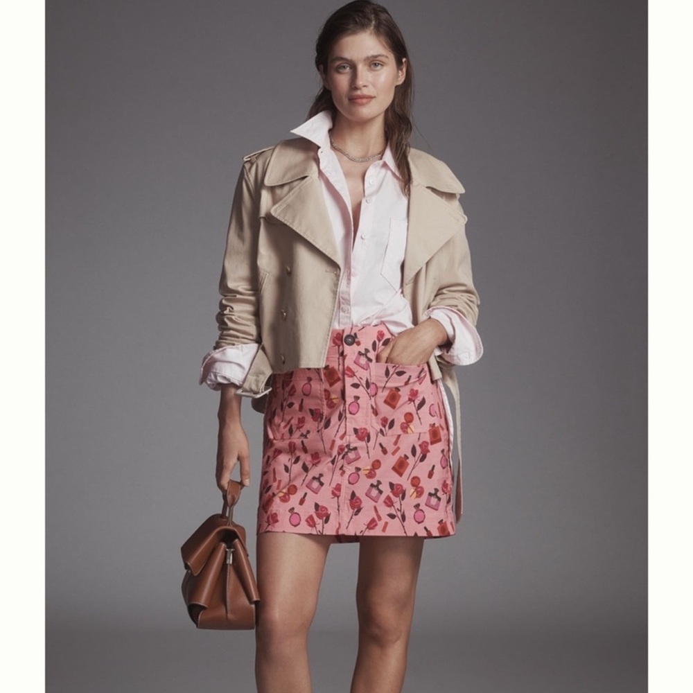 NWT Colette Anthro Anisa Makhoul Pink Skirt💄